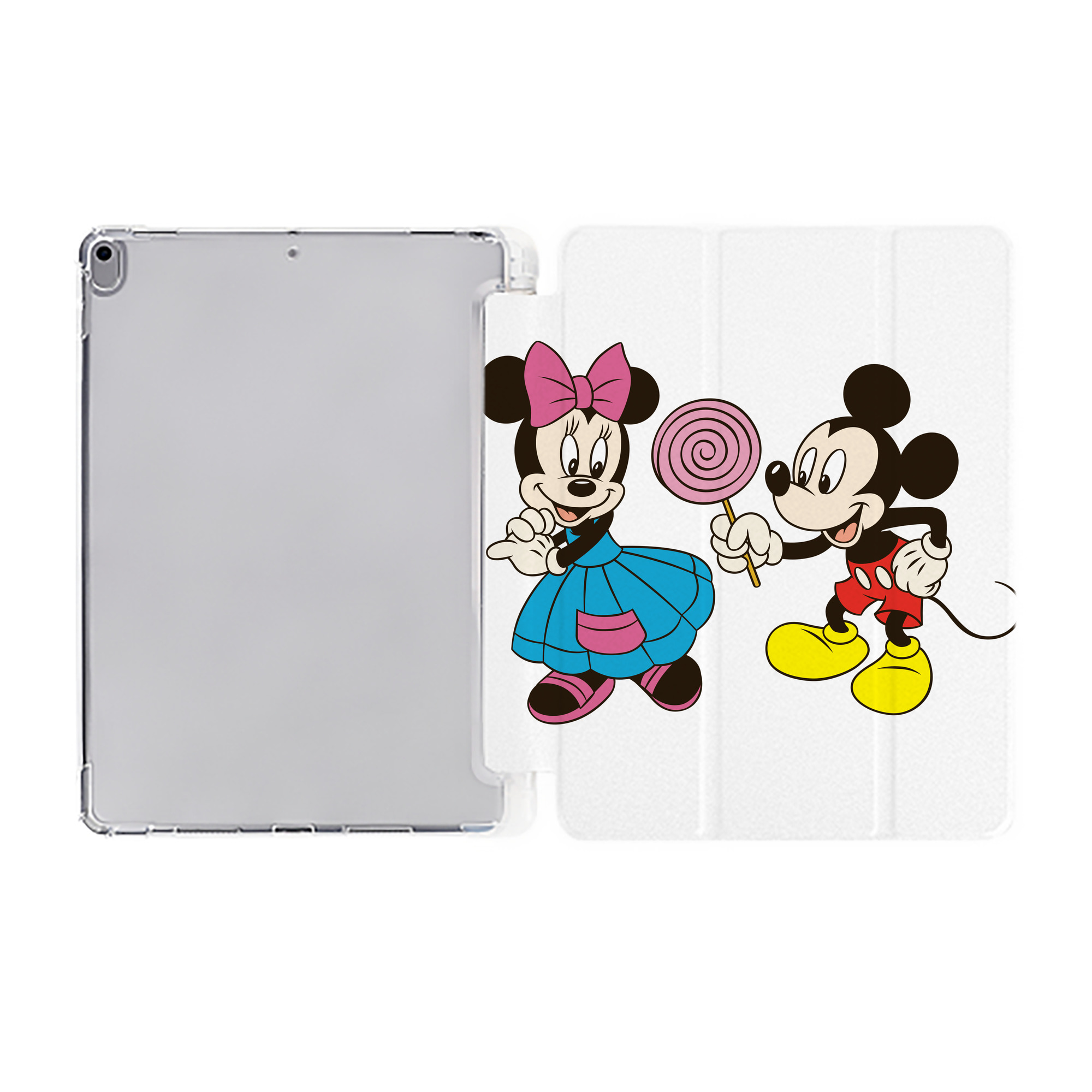 ミッキーマウス Mickey Mouse IPad ケース ペン収納付き 三つ折りスタンド PUレザー×シリコン 対応機種9.5/10.5/10.9インチ